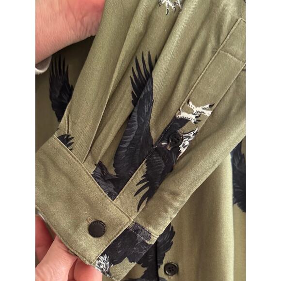 The Kooples Flying Eagles Button-Down Unisex Shirt 100% Viscose Size Small NWT - Picture 5 of 6